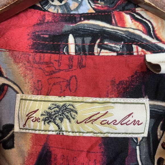 Joe Marlin 1950 Vintage Car Short Sleeve Red Button Hawaiian Shirt Chevy XXL 2XL - Picture 3 of 5